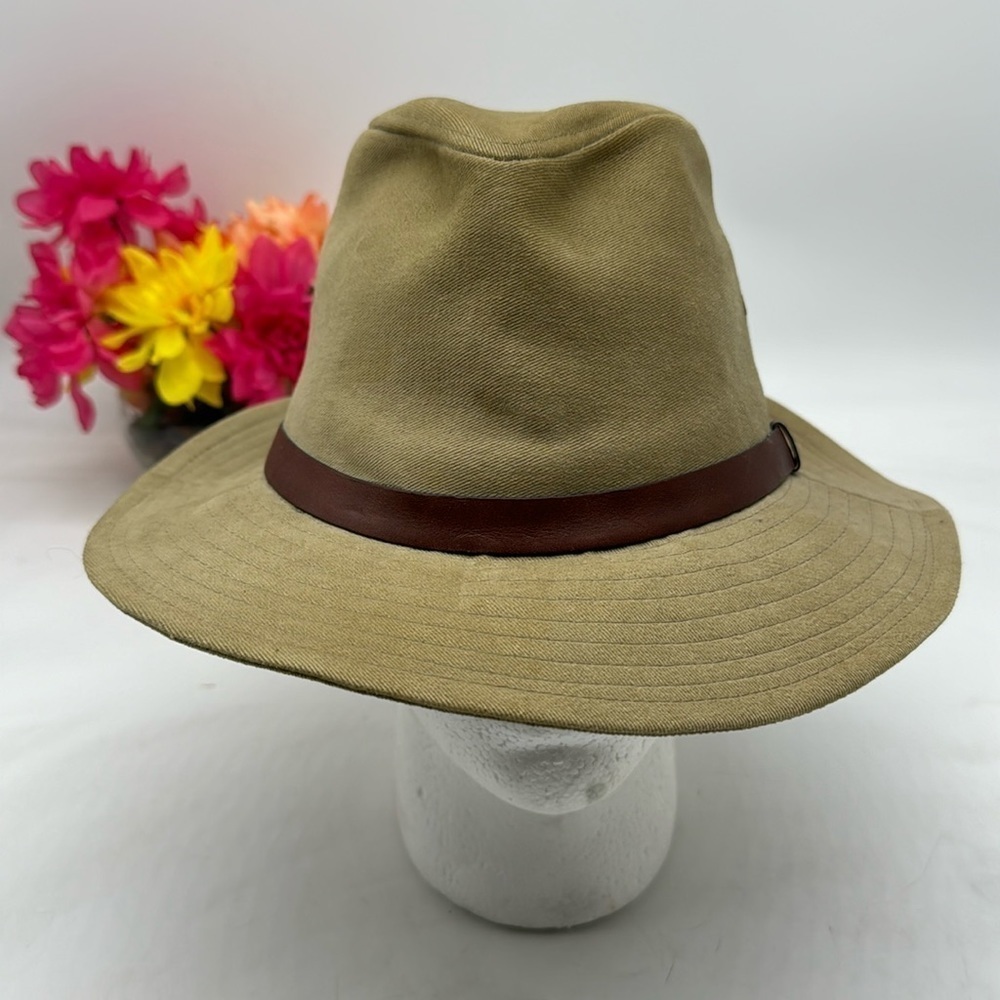 Eddie Bauer Tan Hat with leather band - Size Large HT5153